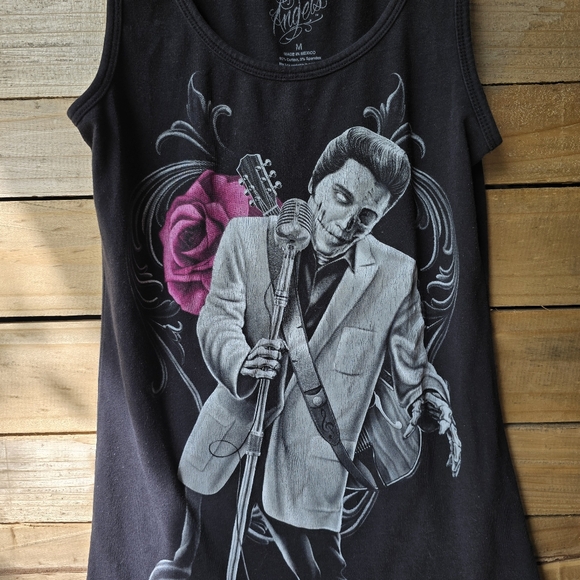 David Gonzales DGA Rock Me Skull Gothic Tank Top Womens Medium - Picture 3 of 9